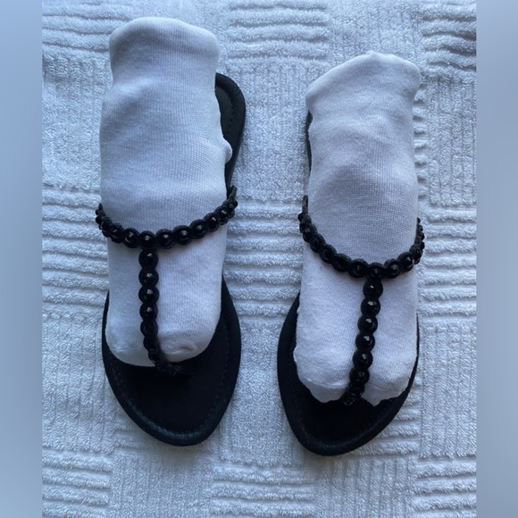 Jessica Simpson Karlee Thong Flat Sandals Black Size 7M - Picture 9 of 9